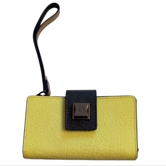 OH By Joy Gryson Wallet Wristlet Yellow Leather - Picture 1 of 10